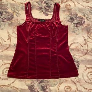 WHBM Red velvet cami